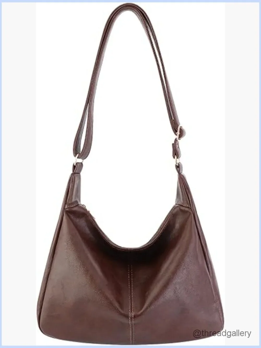 Soft Vegan Leather Hobo Bag Crossbody Padded Laptop Pocket